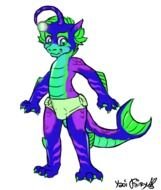 violet cartoon dragon
