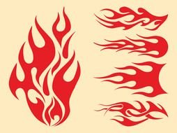 fire flame patterns on a light background
