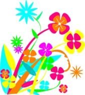 Tropical Flower Clip Art N6
