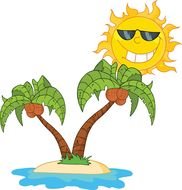 Sunny cartoon island clipart