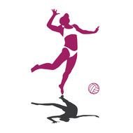 Volleyball Spike Girl Silhouettes drawing