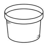 black and white drawing of a pot