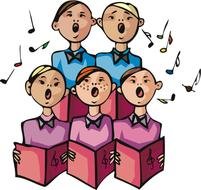 painted children's choir of boys and girls