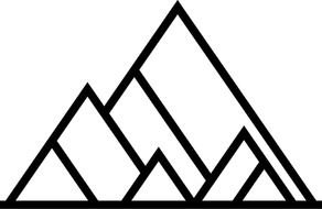 drawn white triangular mountains