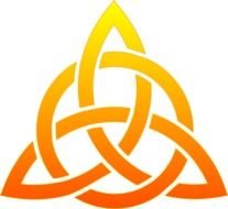 orange symbol on a black background