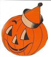 painted pumpkin with an orange cap