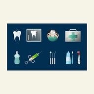 Pack With 8 Dental Vector Icons Such As Tooth X Ray Dentist