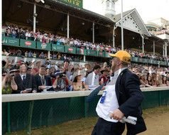 Caption Trainer Doug ONeill Whoops It Up After Winning The Derby I