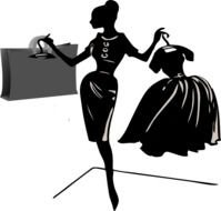 Women Shopping Clip Art N3
