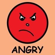 red Angry Face ClipArt drawing
