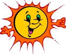 Good Morning, shining anthropomorphic sun, Clip Art