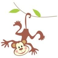 clip art of a monkey hanging on the branch