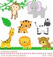 Jungle Animals Clip Art N4