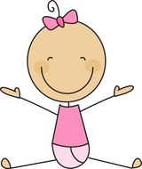 Baby Girl Stick Figure drawing