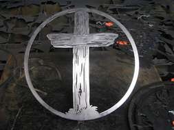 clipart of the Wooden Cross in a Circle