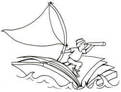 person sailing on open Book, drawing