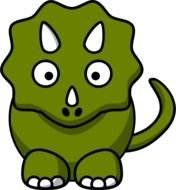 green Cartoon Dinosaur, front view