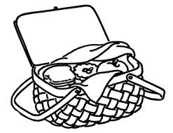 Picnic Basket clipart drawing