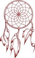 red dreamcatcher tattoo