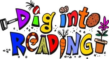 clipart of the Dig into Reading text