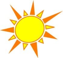 clipart of the orange Cartoon Sun
