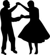 Dancing Couple Silhouette Clip Art N3