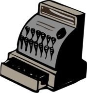 retro cash register as a picture for clipart