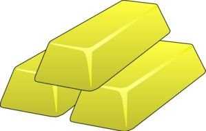 Shining gold bars clipart