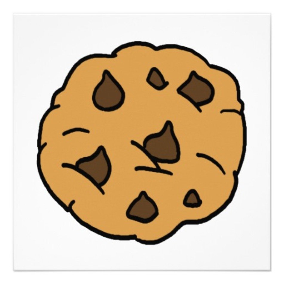 Cartoon Clipart HUGE Chocolate Chip Cookie Dessert Invitations