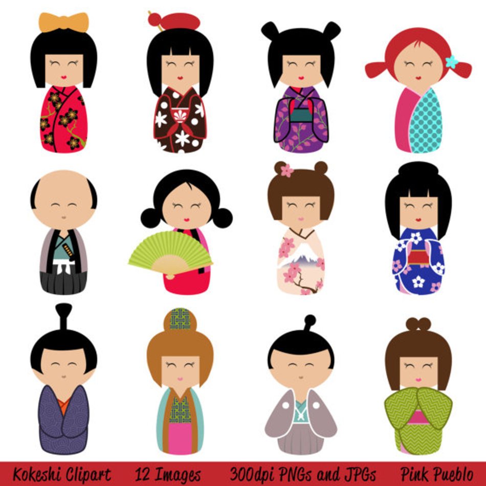 Kokeshi Doll Clip Art