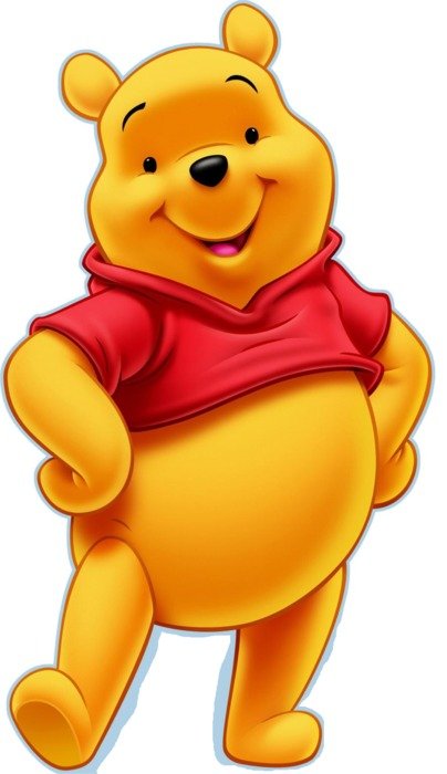 happy winnie the pooh on a white background