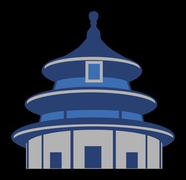 painted tower of chinese temple