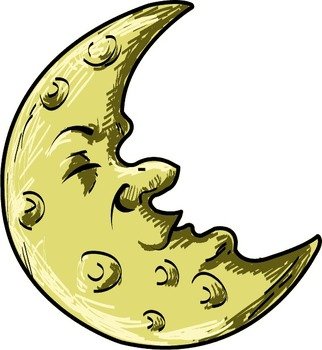 Cartoon Crescent Moon