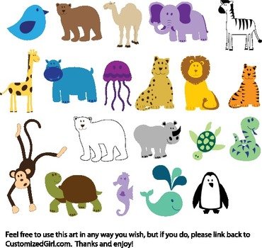 Cute Animals Clip Art Free N3