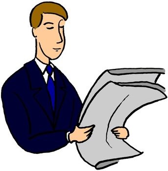 Person Reading Newspaper Clip Art
