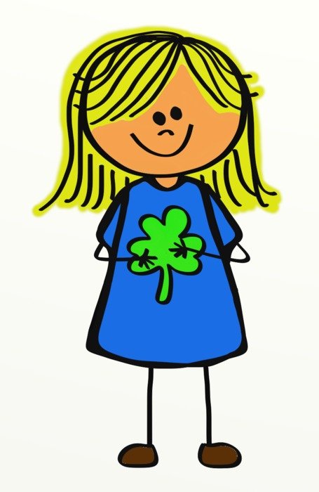 Girl and leaf drawing