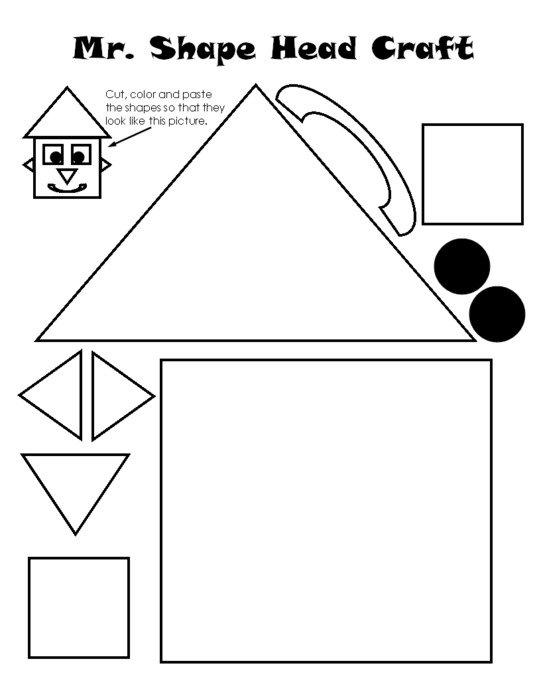 Cut Out Shapes Kindergarten drawing