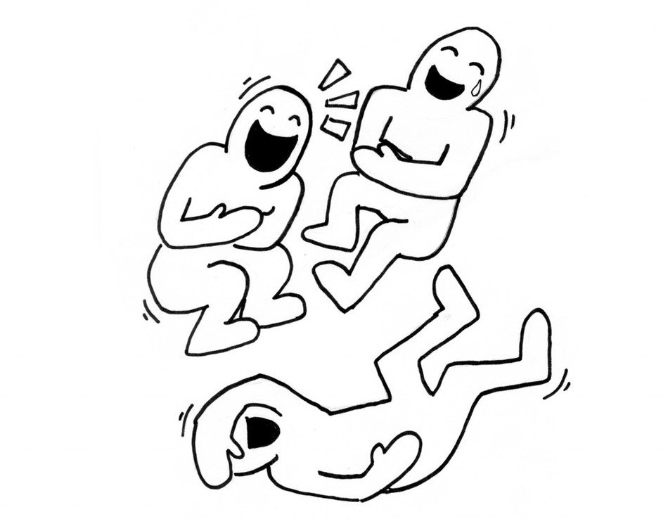 three abstract Persons Laughing