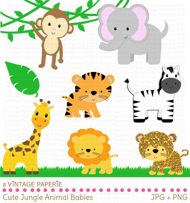 Jungle Animals Clip Art N4