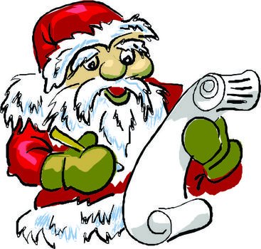 Cartoon Santa Checking List