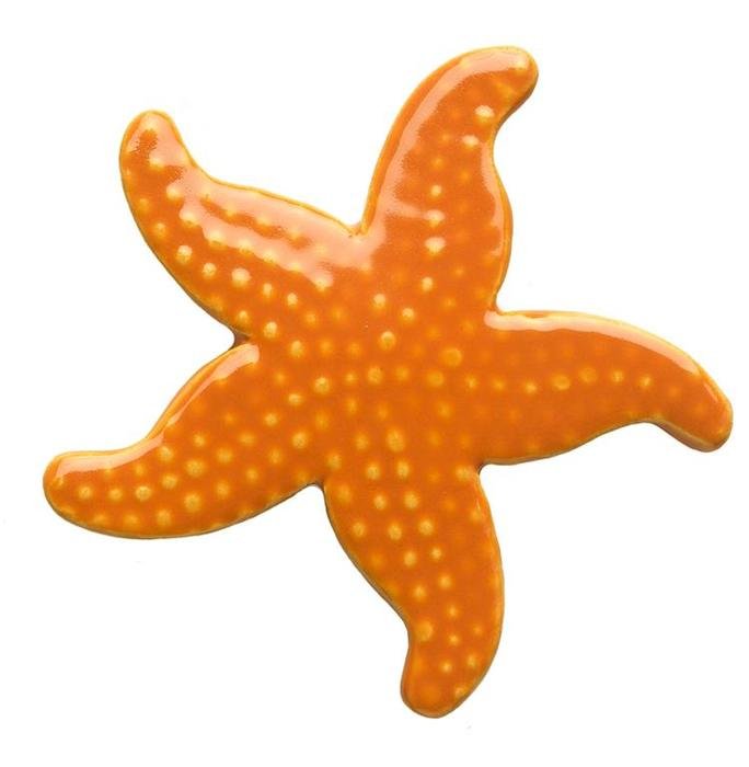 Orange Ceramic Mosaic Starfish