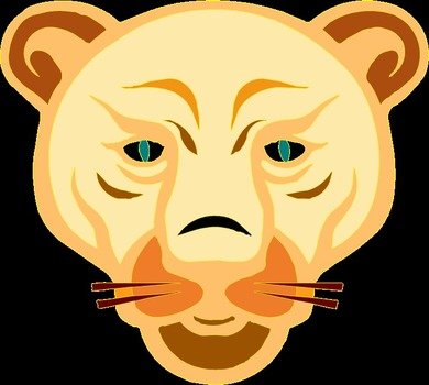 Lion Face By Lakeside Panther