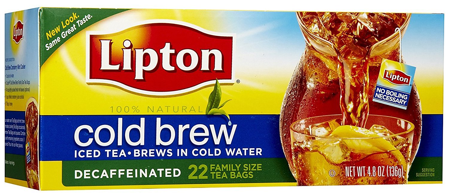 Lipton Black Tea Bags, Cold Brew, Decaf, 22 ct free image download