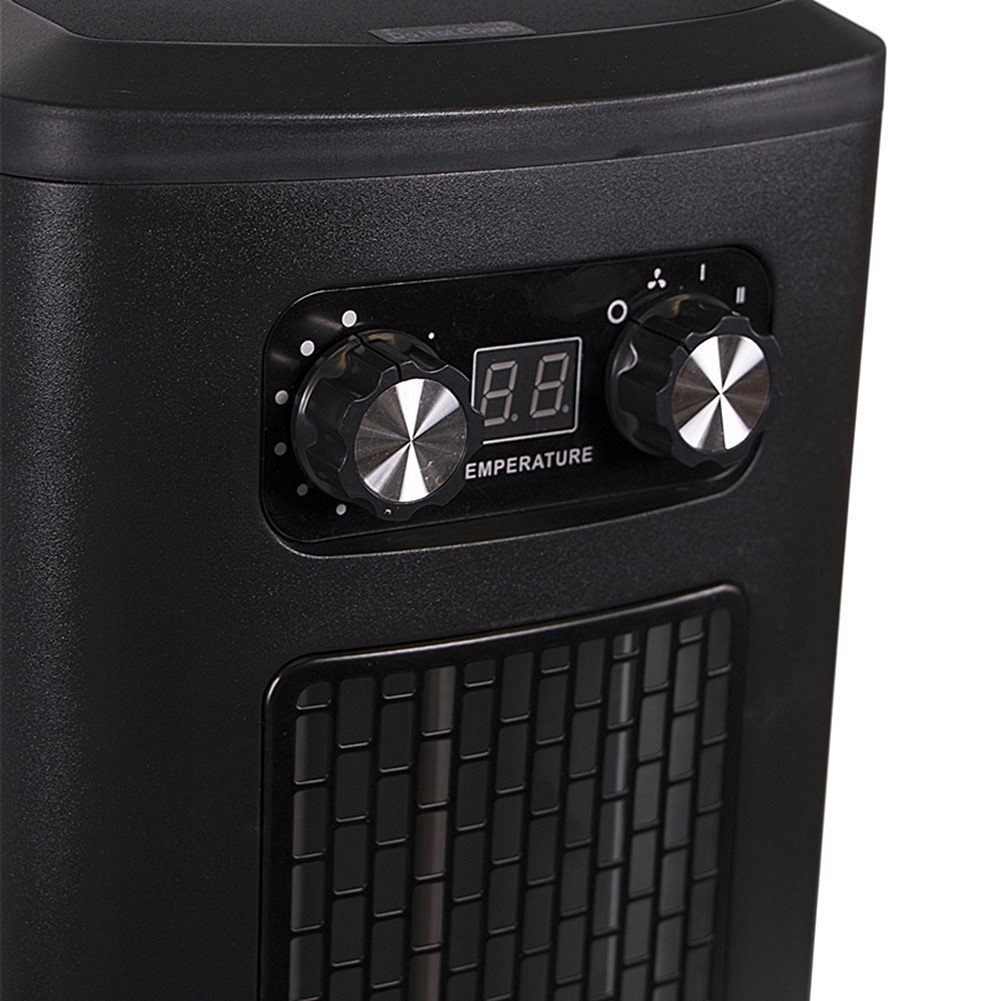 Ainfox 1500W Wooden Portable Fireplaces with 3 Infrared Quartz Tube Tower Heater Electric Free