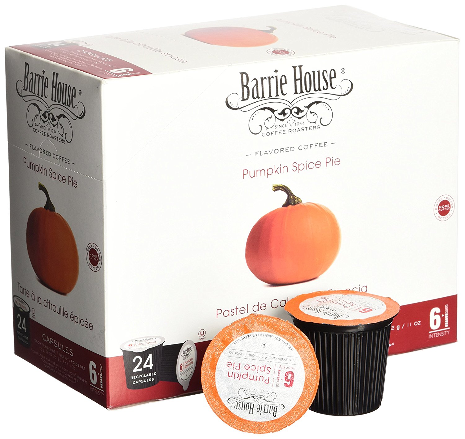 Barrie House Pumpkin Spice Single Capsules for KCup Brewer, 80 Count