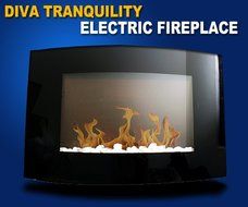 New Diva Tranquility 35" Wall Mount 1500W/750W Adjustable Electric Fireplace/Heater with Remote Control N2