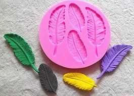 Design 177 Feather Shape Silicone 3D Cake Fondant Mold, Cake Decoration Tool, Food Grade Material N2