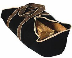 Uniflame Heavy Duty Canvas Log Tote with closed ends Fire Wood Carrier W-1168