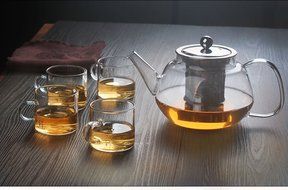 Xiazhi High-temperature Glass Teapot with Infuser,Glass Water Kettle,Stovetop Safe, 700ml