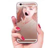 iPhone 7 Plus Glass Mirror Silver Case-Auroralove Luxury Bling Diamond Makeup Case Soft Slim Glass Mirror Case... N24